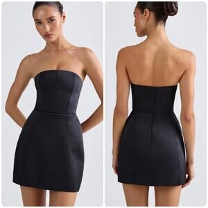 Oh Polly Black Strapless Mini Dress